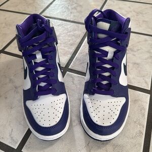 Purple and white Nike Dunk